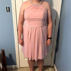 David’s Bridal short pink dress